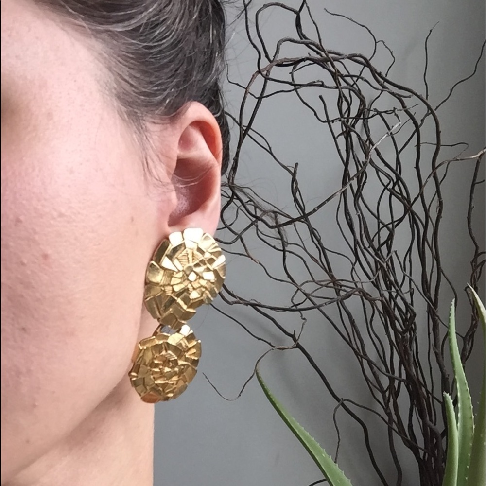 Givenchy vintage dangle flower chandelier earrings